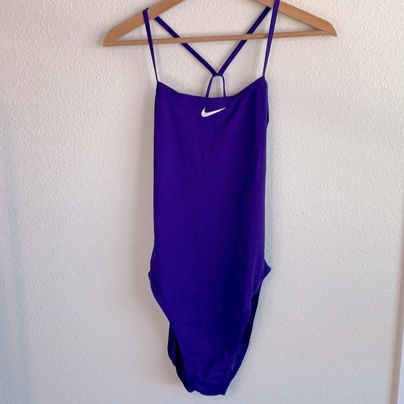 Nike One Piece Swimsuit Royal Purple Size 12 - Picture 3 of 8